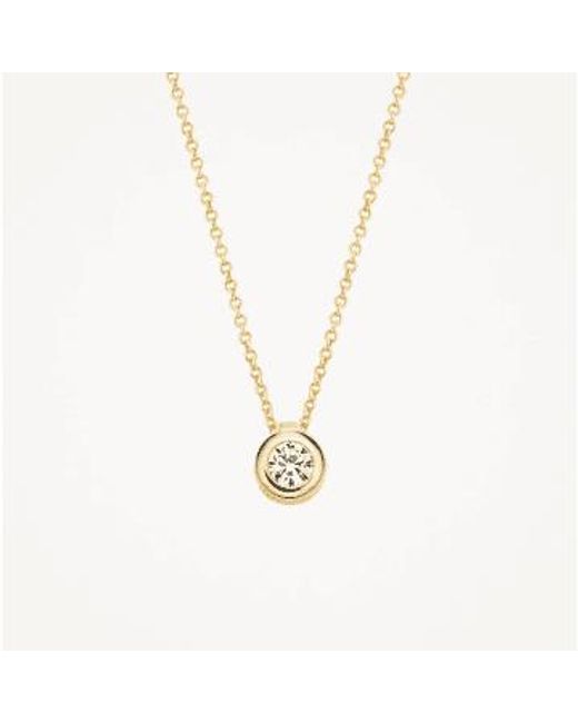 Blush Lingerie Metallic 14k Yellow 5.5mm Zirconia Circle Set Necklace