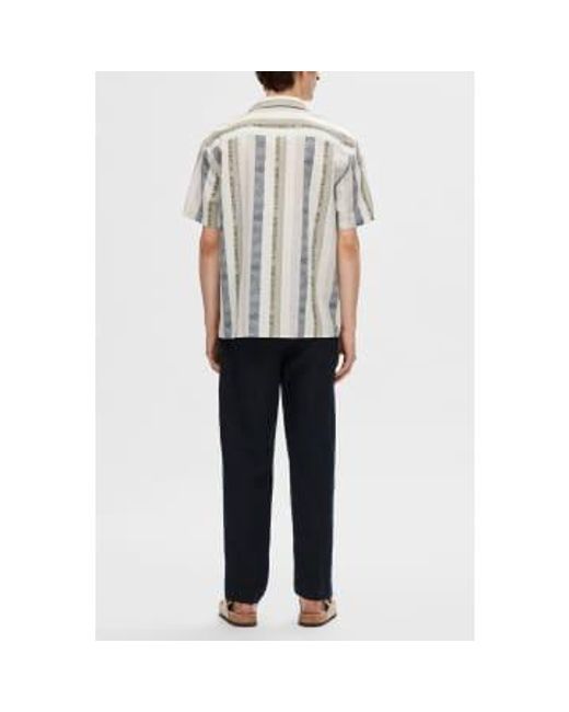 SELECTED Gray Egret Relax New Linen Shirt Multi / S for men