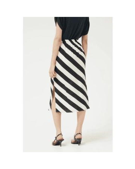 Compañía Fantástica Black Cruela Striped Asymmetric Skirt Xs