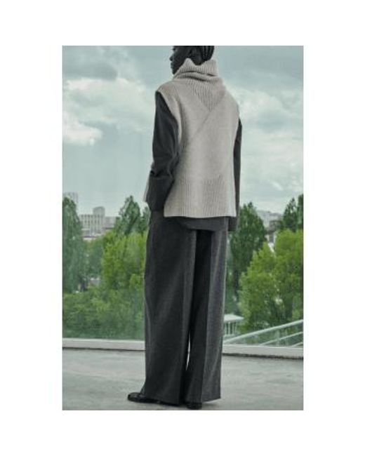 Pantalon flanelle de laine gris pegase Soeur en coloris Gray