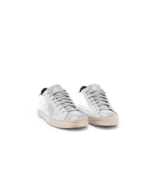 P448 White John Metallico Sneaker Size 4 / 37