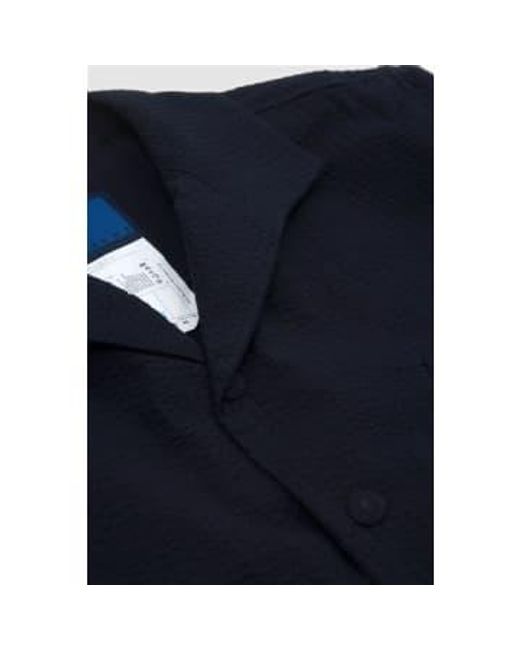 Cotton Seersucker Coach Jacket di Document in Blue da Uomo