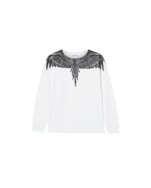 Marcelo Burlon White Ghost Wings Long Sleeve T-shirt Xl for men