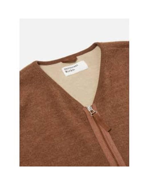 Chaqueta revestimiento con cremallera en marrón lana suave algodón Universal Works de hombre de color Brown