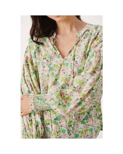 Part Two Green Flower Printed Namis Blouse 10 /