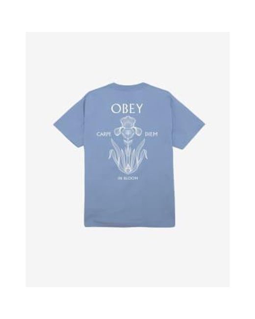 Iris In Bloom T Shirt Digital di Obey in Blue da Uomo
