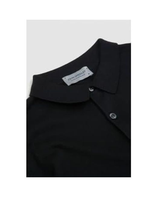 John Smedley Black Rhodes Polo Shirt S for men