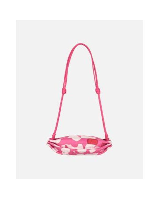 Marimekko Pink Leather Bag With Hinge Shoulder Strap