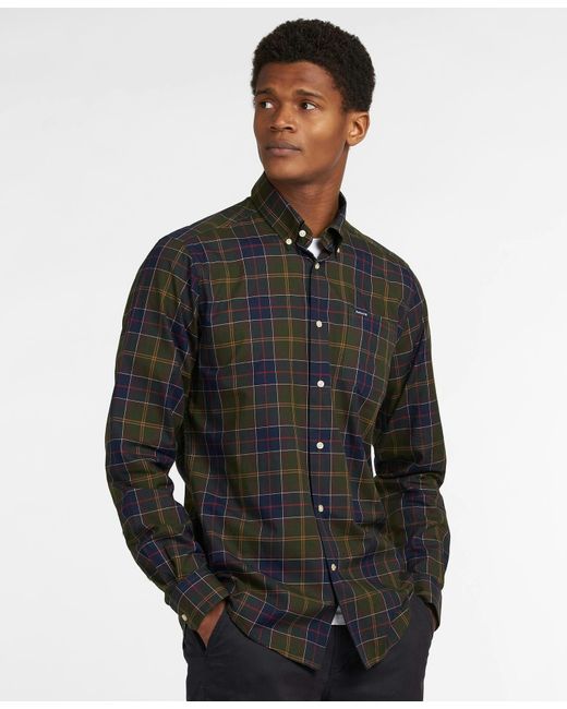 Barbour Black Wetherham Tailored Shirt Classic Tartan for men