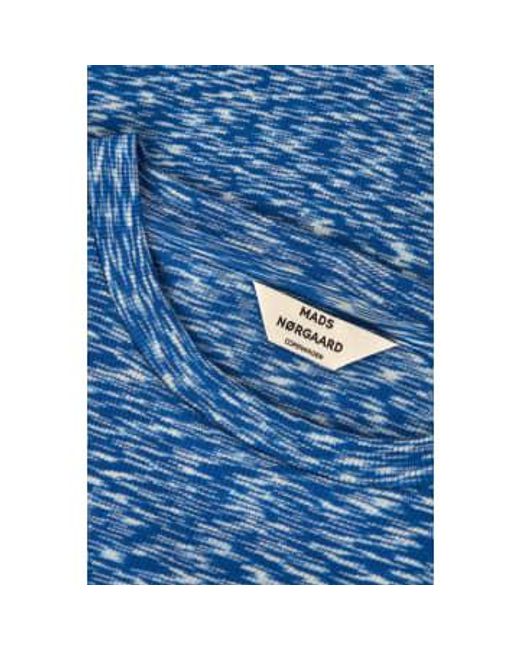 Mads Nørgaard Blue Multiblau -baumwollraum tuba -t -shirt