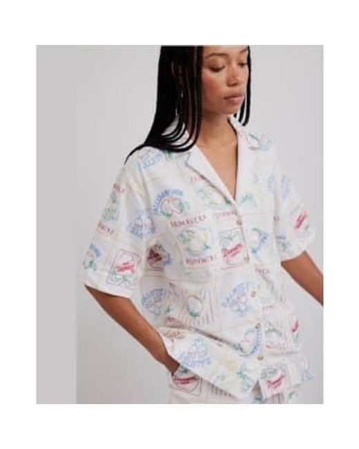 Damson Madder Gray Buon Appetit Embroidered Shirt L