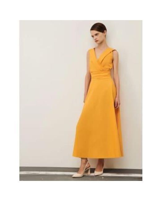 Marella Yellow Long Fit And Flare Dress