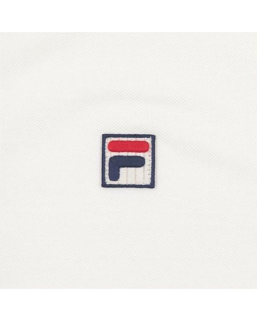 Fila White Two Button Tipped Rib Basic Polo for men