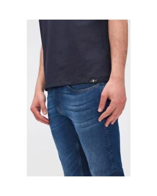 7 For All Mankind Blue Navy Luxe Performance T-shirt Jsim2370na M for men