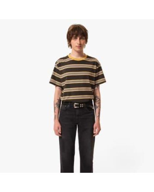 Nudie Jeans Leif Mud Stripe T -Shirt multi in Black für Herren