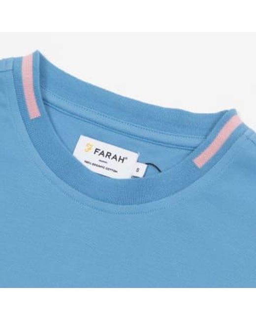 Bedingfield Tipping T Shirt In di Farah in Blue da Uomo