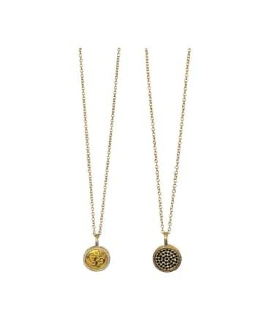 Anna Beck Metallic Double Sided 'om' Necklace Plated