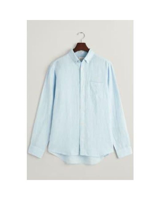 Gant Blue Regular Fit Houndstooth Linen Shirt for men