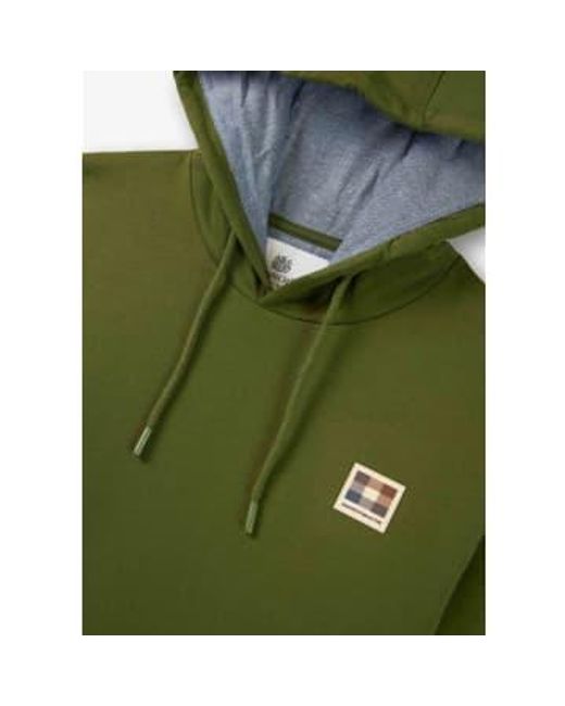 Mens active club check patch hoodie en ejército Aquascutum de hombre de color Green