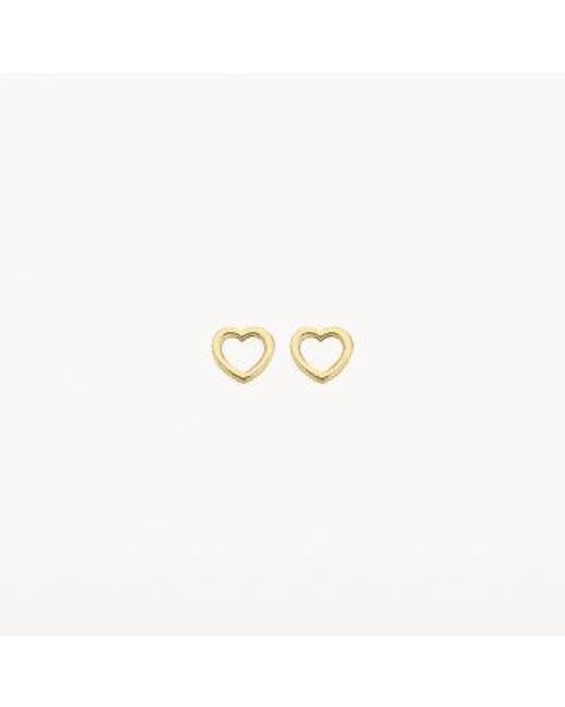 Blush Lingerie Metallic 14k Gold Heart Outline Stud Earrings