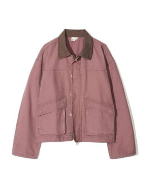 PARTIMENTO Purple Vintage Washed Wide Work Jacket In Medium for men