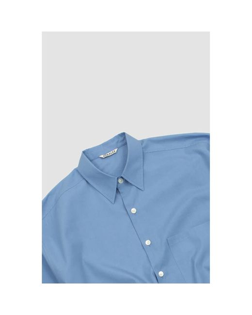 AURALEE Washed Finx Twill Big Half Sleeve Shirt Blue for Men | Lyst