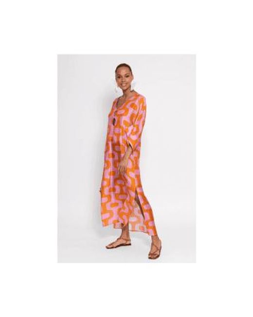 Robe d'impression geométrique leandre geométrique col: pink / orange, taille: m / Sundress