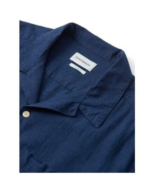 Oliver Spencer Blue Lawes Navy Havana Short Sleeve Shirt M for men
