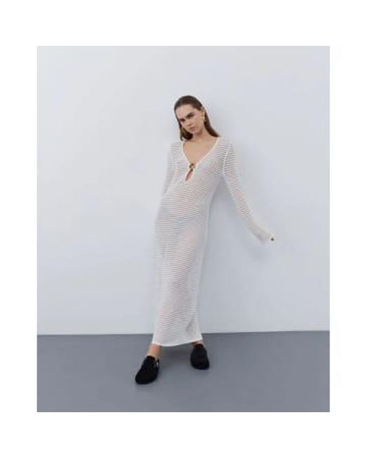Sofie Schnoor White Long Knitted Dress Off Xs