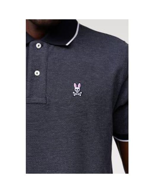 Psycho Bunny Blue Eldorado Jacquard Polo Shirt for men