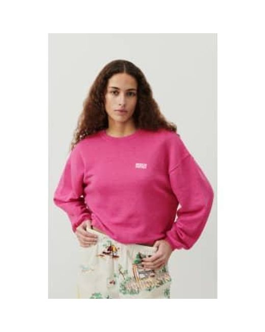 American Vintage Pink Overdyed Doven Sweatshirt S
