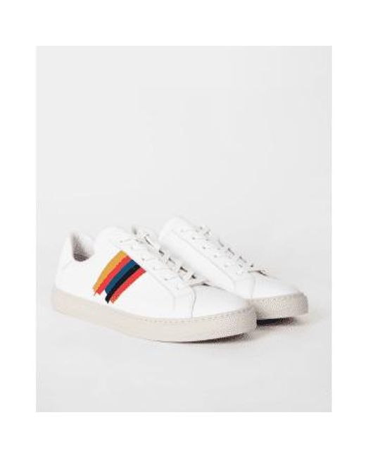Paul Smith White 'painted Stripe' 'hansen' Trainers for men