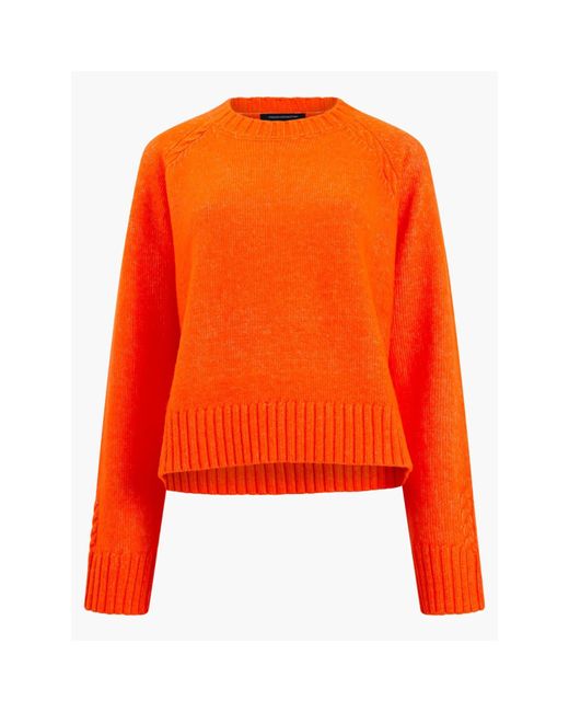 French Connection Orange Kessy Knit Jumper/mandarin Red