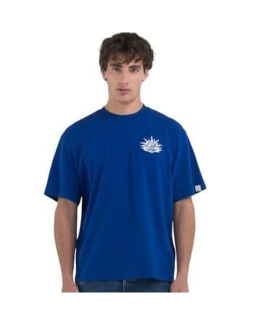 Replay Wiederholung geschlechtsloser crew-nacken 9zero1 logo t-shirt in Blue für Herren