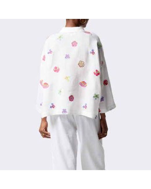 Brorie florale chemise boxy Sahara en coloris White