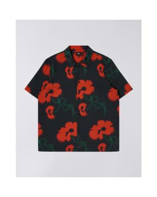 Edwin Red Garden Society Shirt / Black S for men