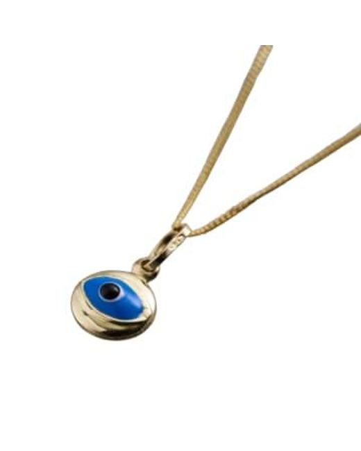 Posh Totty Designs Blue Mini Evil Eye Necklace 9ct