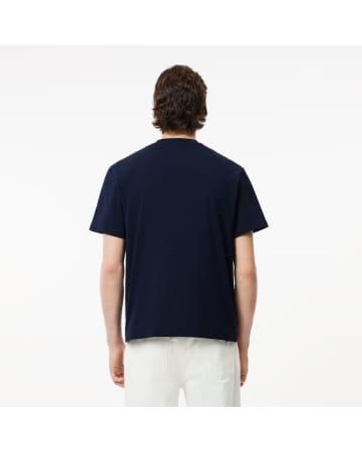 Camiseta fit clásica jersey algodón azul marino Lacoste de hombre de color Blue