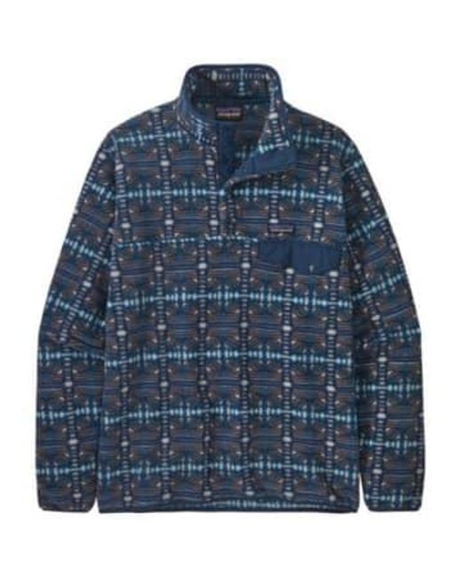 Patagonia Blue Lightweight Synchilla® Snap-t® Fleece Pullover Snow Beam: Dark S for men