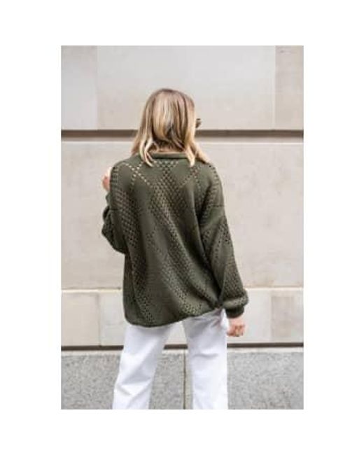 Libby Loves Green Florence Oversized Cardigan / Os