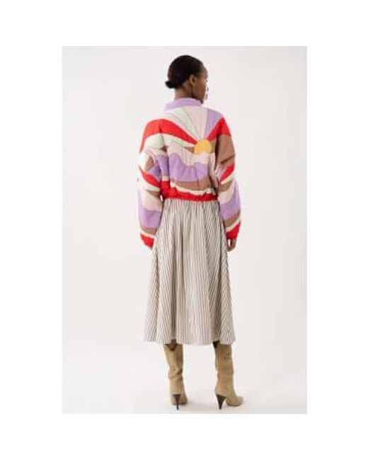 Lolly's Laundry Gray Bristol Stripe Midi Skirt Xs