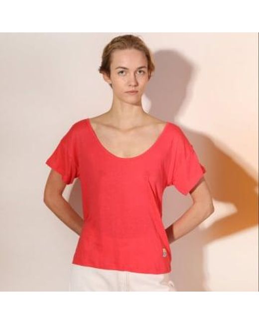 Camiseta camiseta corte cuadrado frambuesa L.F.Markey de color Red