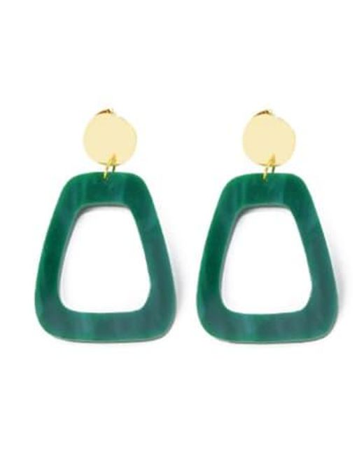 sept cinq Green Ancre Earrings