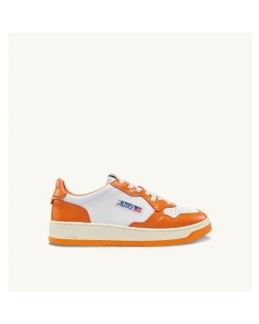 Autry Orange Medalist Low Bicolor Leather Shoes 40 for men