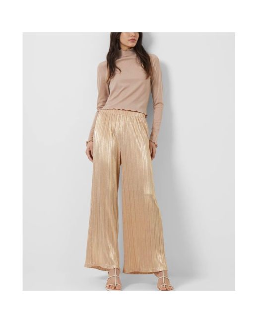 French Connection Shimmer Pink Sky Jersey Culottes in Natural | Lyst