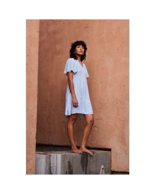 Marrakech aop robe-lla robbia -20120859 Ichi en coloris Blue
