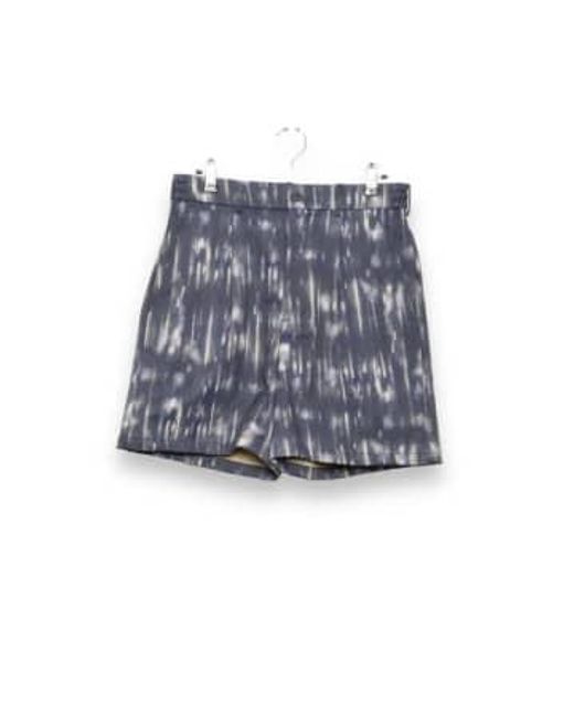 Welter Shelter Blue Pleated Shorts Printed for men