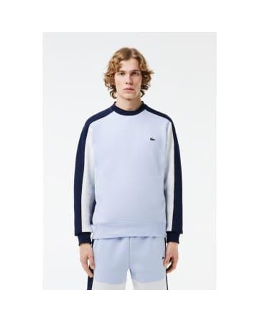 Lacoste Gebürstet Fleece Colourblock Jogger Sweatshirt in Blue für Herren