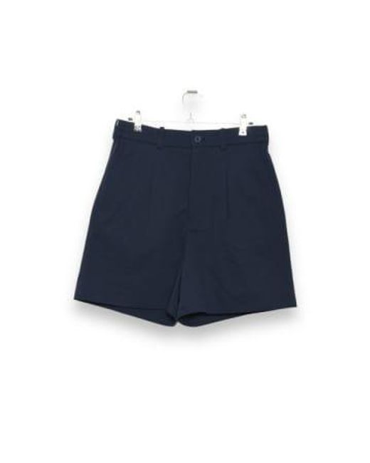 Pantalones cortos plisados marina Welter Shelter de hombre de color Blue