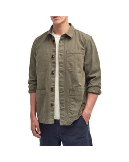 Barbour Green Chesterwood Overshirt Pale Sage Small for men